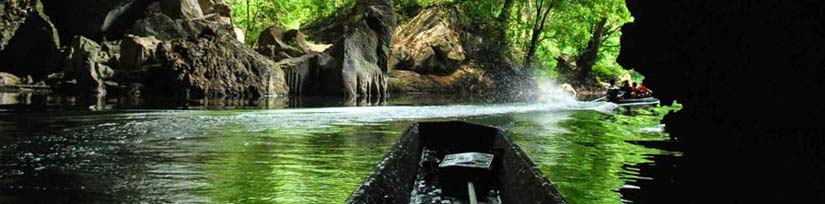 Konglor Cave entrance and surrounding landscape
